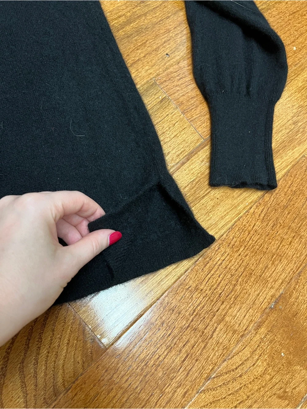 J Crew cashmere Black Sweater with Cream Heart Motif